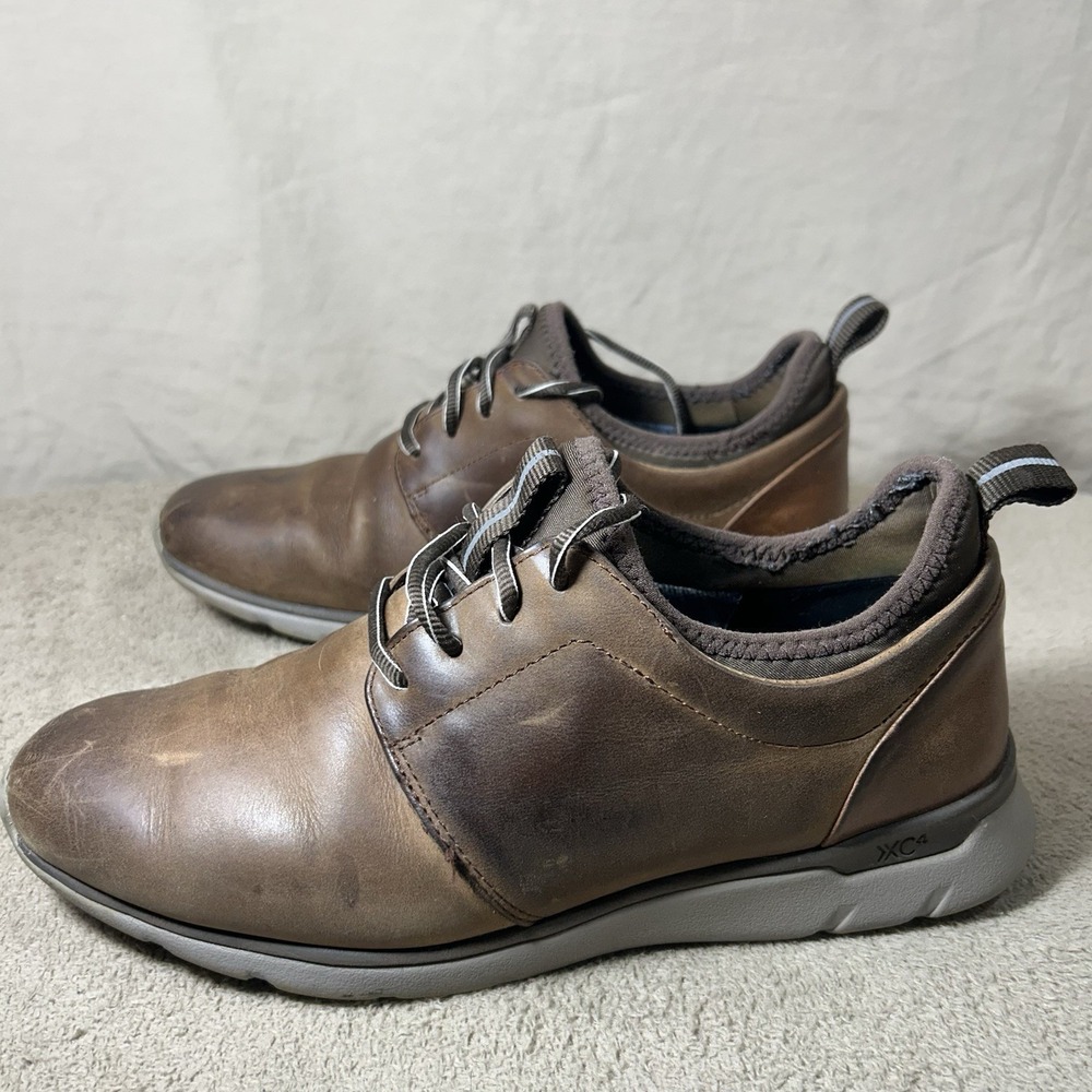 Johnston Murphy XC4 Prentiss Plain Toe Shoes Mens 8.5M Brown Leather 25-6712